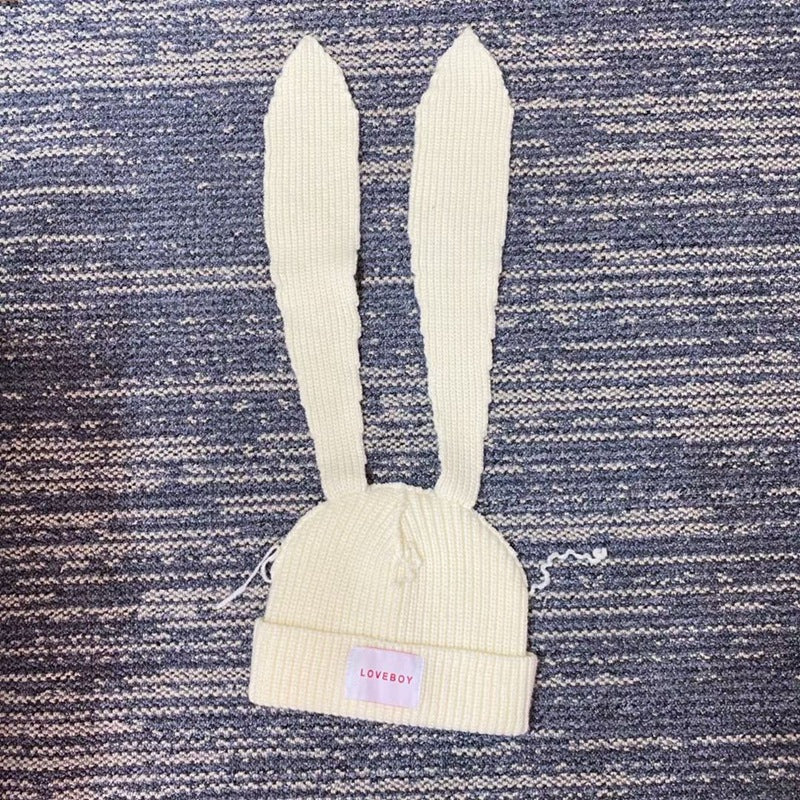 Special-interest Design Long Ears Rabbit Knitted Woolen Cap Cute Warm Hat
