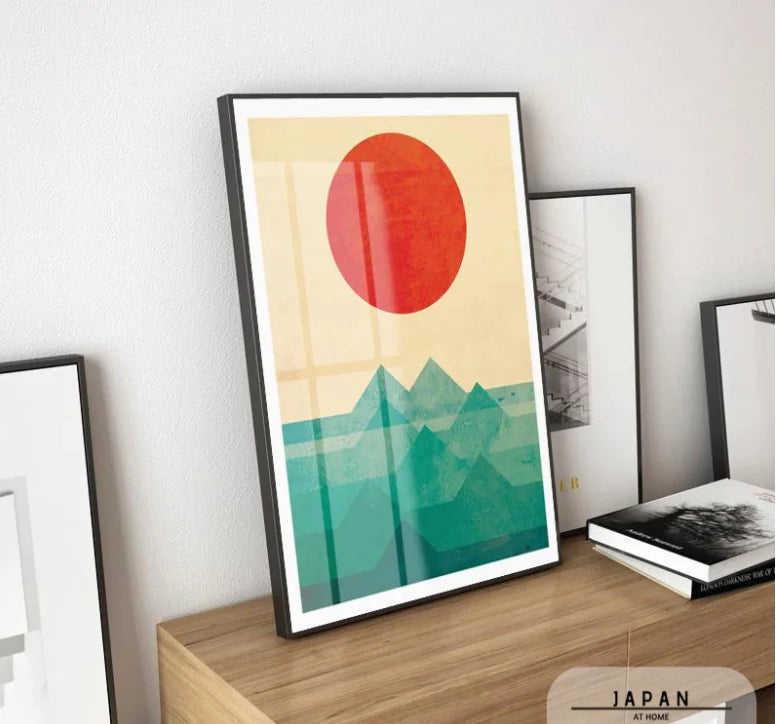 Abstract Sunrise Poster – Modern Wall Art Print for Living Room & Bedroom