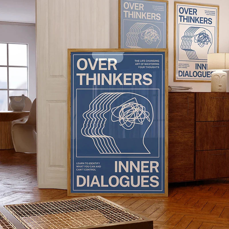 Overthinkers Typography Poster – Modern Minimal Wall Art Print