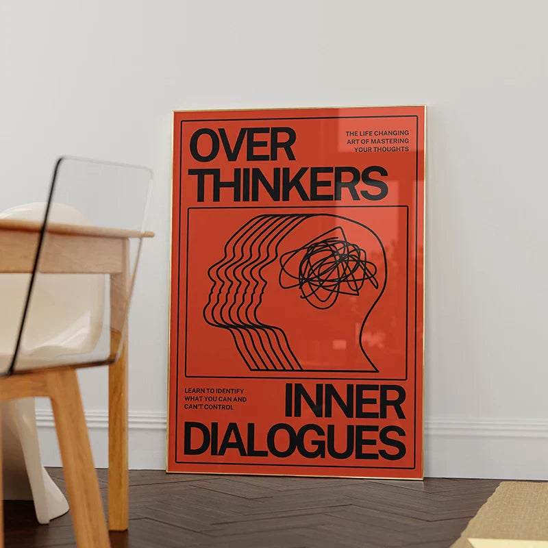 Overthinkers Typography Poster – Modern Minimal Wall Art Print