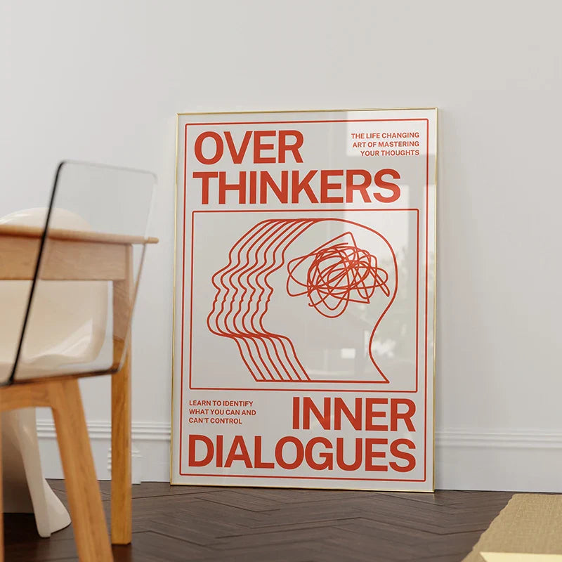 Overthinkers Typography Poster – Modern Minimal Wall Art Print