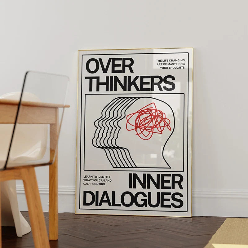 Overthinkers Typography Poster – Modern Minimal Wall Art Print