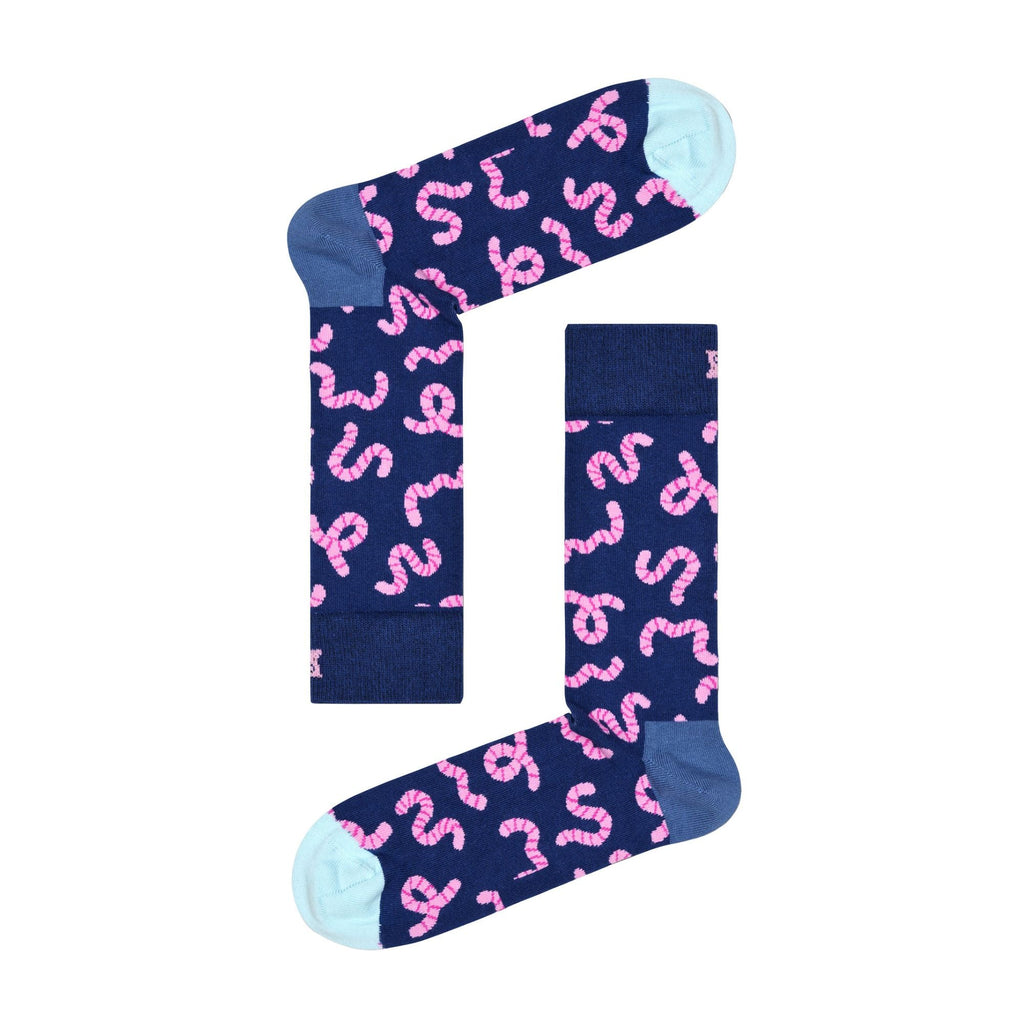 1 Pack Mens & Ladies Cotton Navy Worm Design Socks
