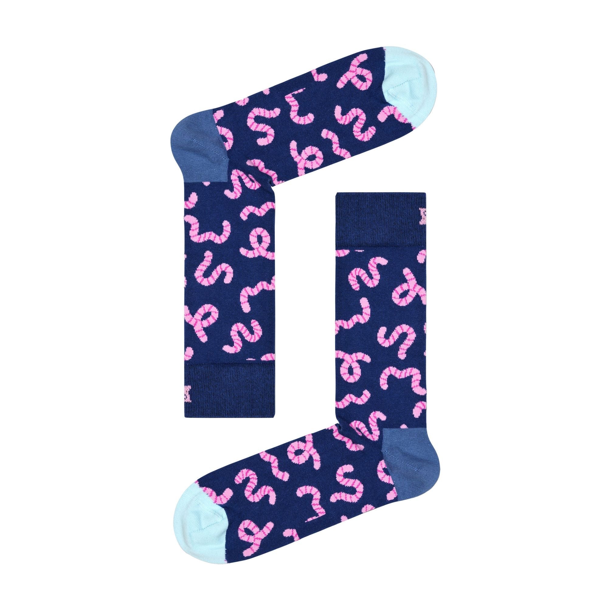 1 Pack Mens & Ladies Cotton Navy Worm Design Socks