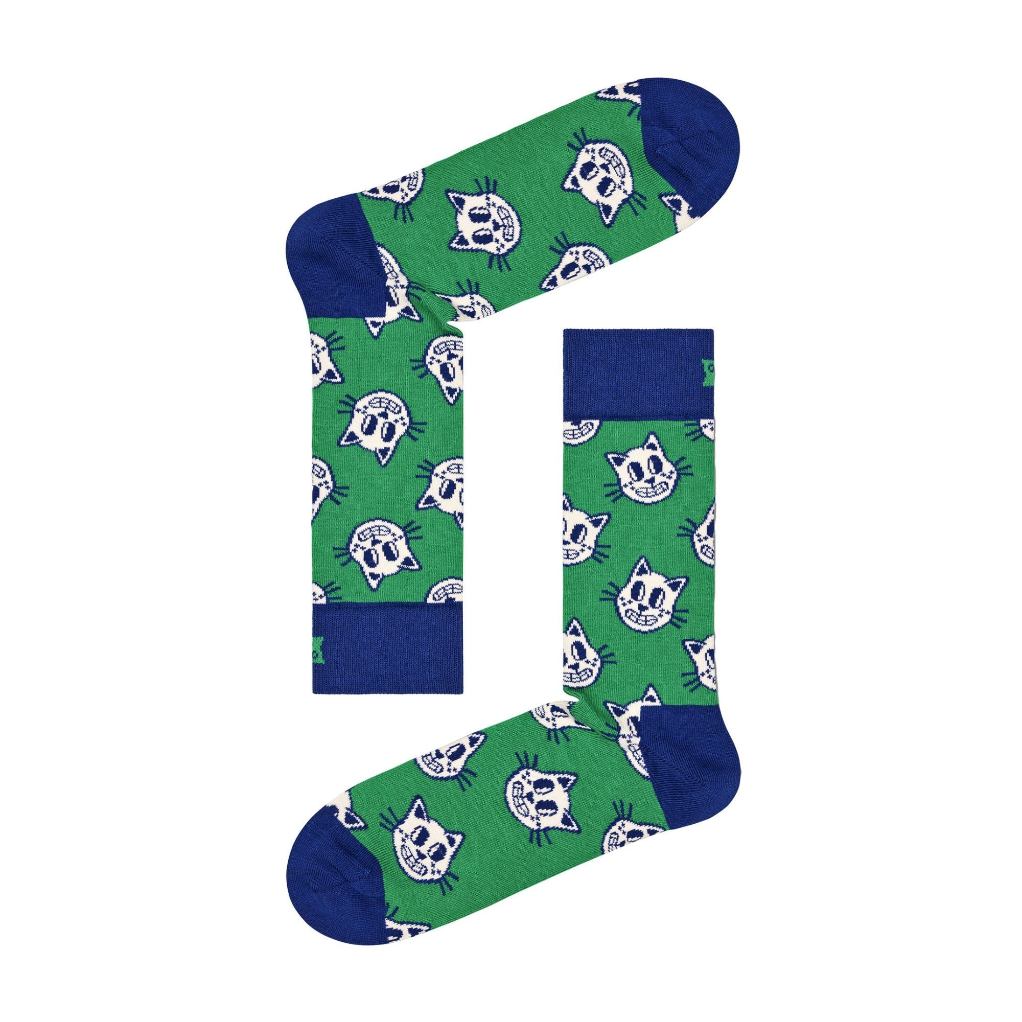 1 Pack Mens & Ladies Cotton Green Cat Design Socks
