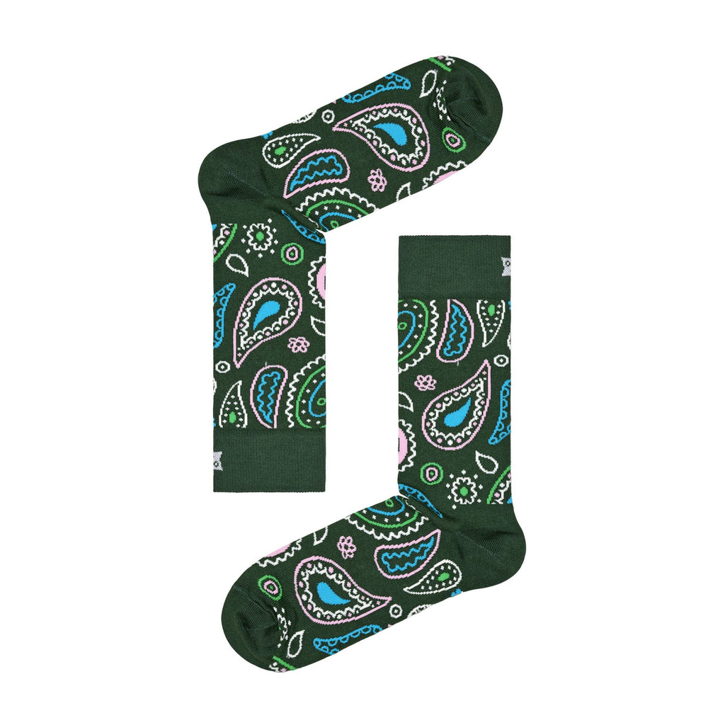 1 Pack Mens & Ladies Cotton Green Paisley Design Socks