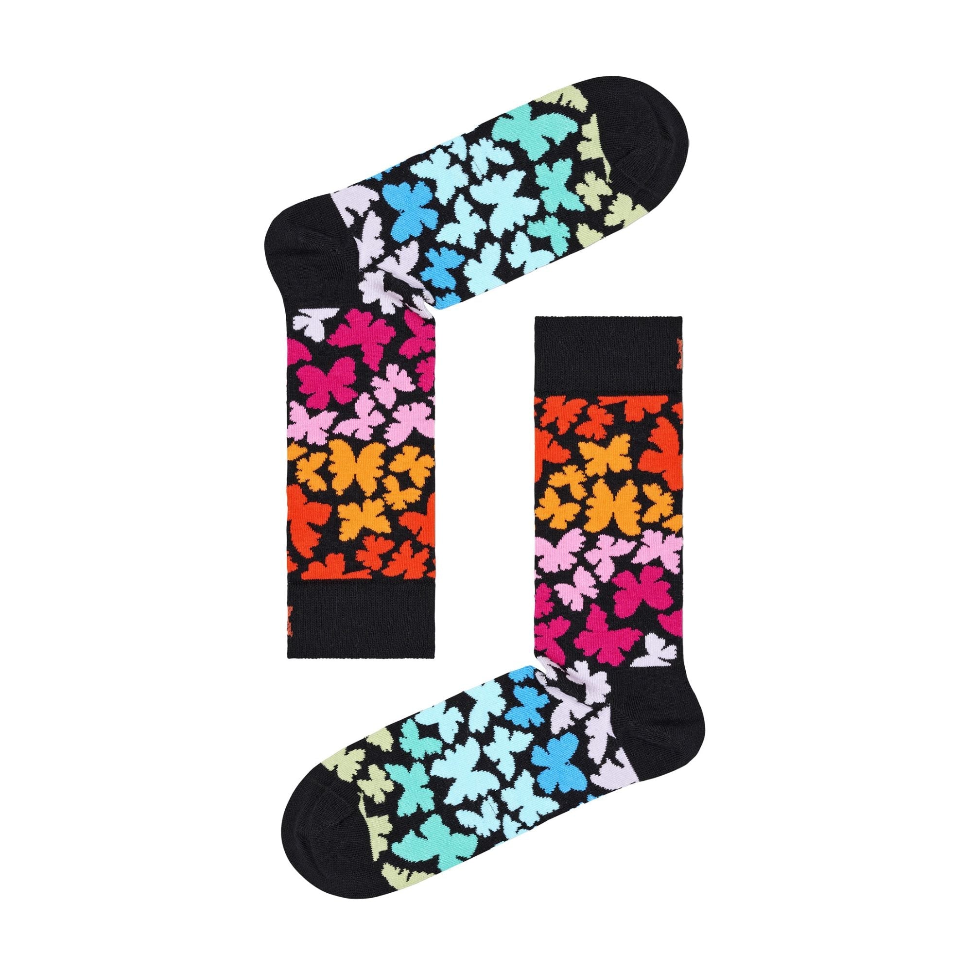 1 Pack Unisex Cotton Bright Colourful Butterfly Design Socks