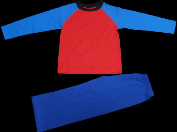 Blue & Red Plain Kids Pyjamas