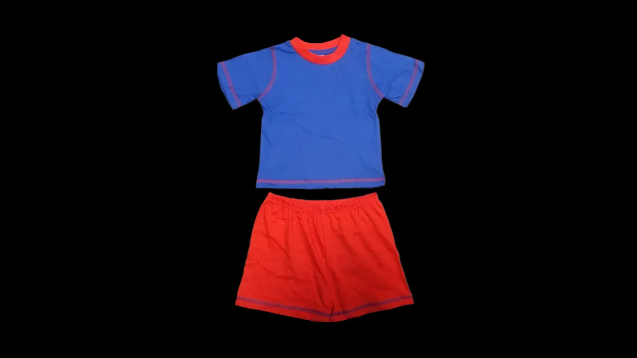 Plain Red & Blue Shorts Pyjamas