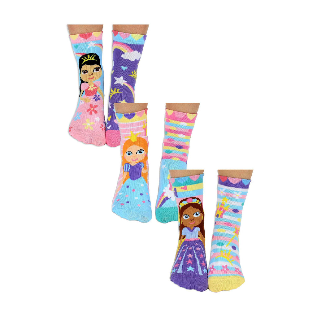 6 Pack Girls Cute Novelty Princess Odd Socks Gift Box