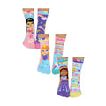 6 Pack Girls Cute Novelty Princess Odd Socks Gift Box