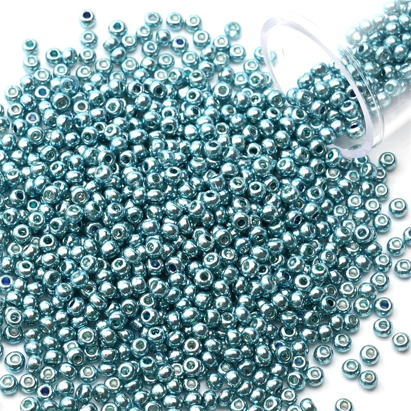 12Grams/Tube 2mm Metallic Seed Beads Japanese Round Glass Seedbeads For DIY Needlework Dress Adornment Sewing 1200pcs