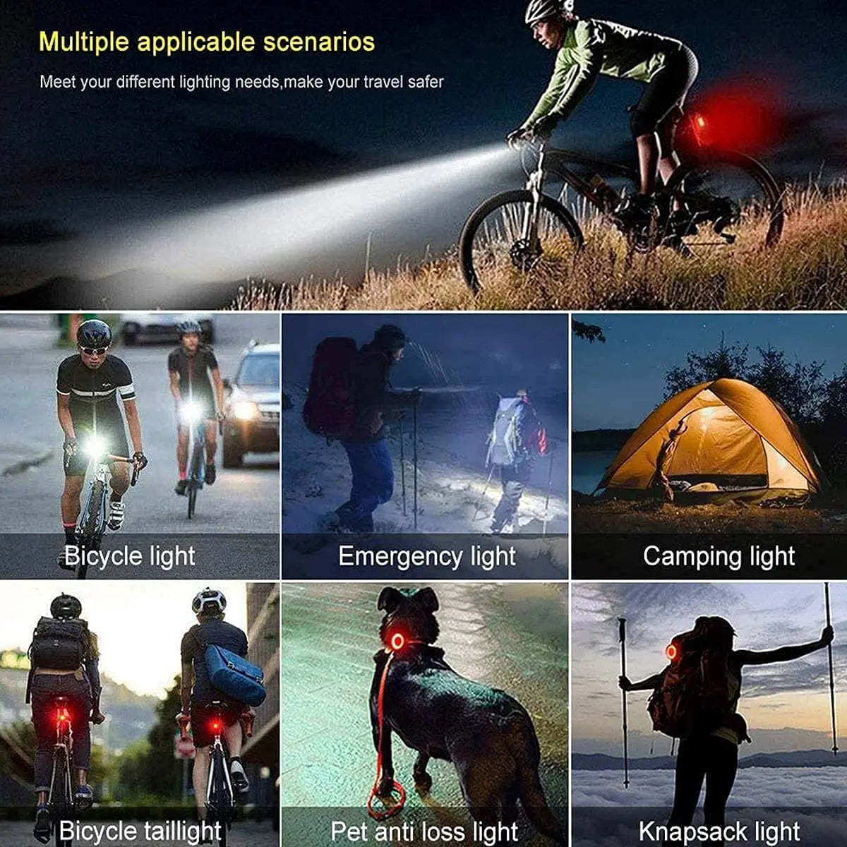 Keychain Flashlight for Police USB Recharge LED Flashlight Shoulder Clip Lights Warning Flashing Light Outdoor Work Light Lamp