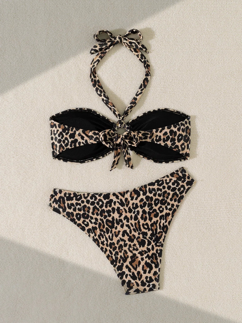 "2025 Sexy Bandeau Push-Up Bikini Set - Brazilian Thong Swimwear for Women"