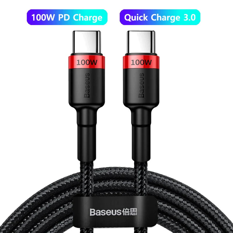 Baseus 100W USB C To USB Type C Cable USBC PD Fast Charging Cord USB-C TypeC Cable For iPhone 16 15 Pro Max Macbook Samsung POCO