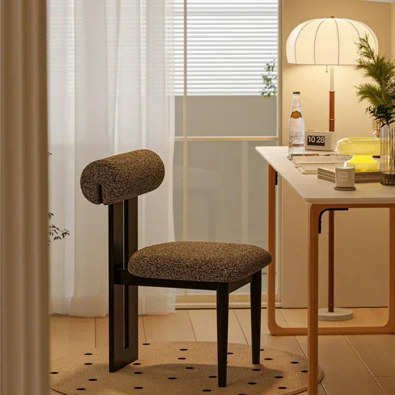Modern Bouclé Dining Chair with Padded Backrest – Accent Chair