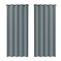 Blackout Curtains 2 Panels Thermal Insulated Grommet Darkening Drapes Solid Black Long Curtain for Bedroom Window Living Room