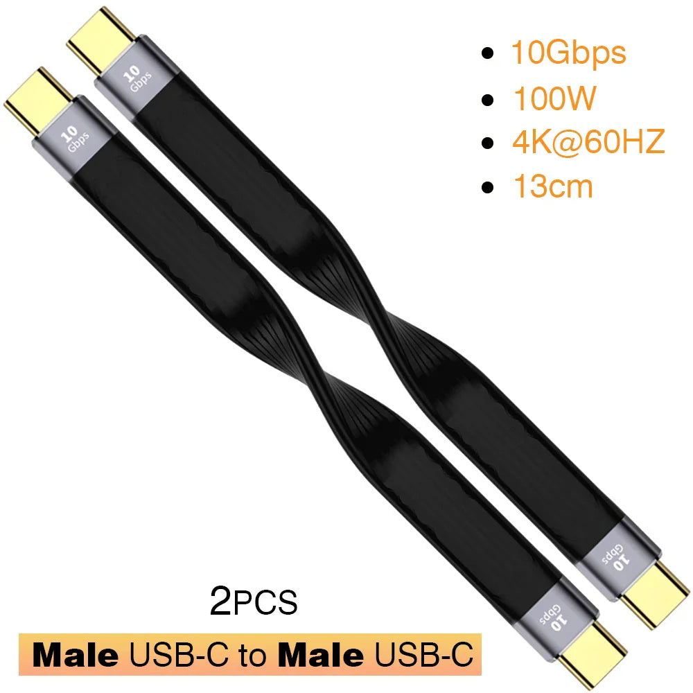 USB3.1 10Gbps Short Cable 13cm PD 100W USB to Type C Cable Converter OTG USB Adapter USB4 20Gbps Cable 22cm for SSD Power Bank