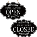 Open And Closed Business Sign Retro Wooden Stores Hanging Sign Waterproof Double Sided Reversible Business Sign For Door Window