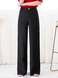 Women’s Cotton Linen Wide Leg Pants – High Waist Loose Fit Summer Trousers, Full Length Casual