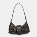 Hot Selling Maillard-Style Retro Small Bag Spicy Girl Y2K Wasteland-style Vintage Leather Shoulder Armpit Bag 2025
