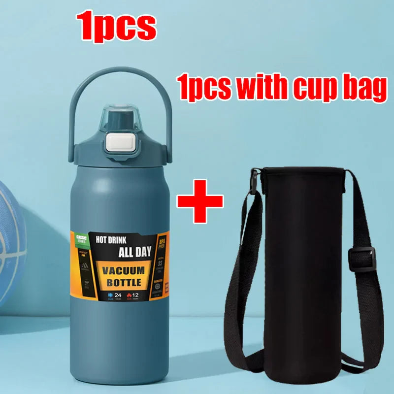 1500ML Stainless Steel Thermo Bottle Portable Thermos Large Capacity Thermo Water Bottle Tumbler Thermoses Outdoor Vacuum Flasks