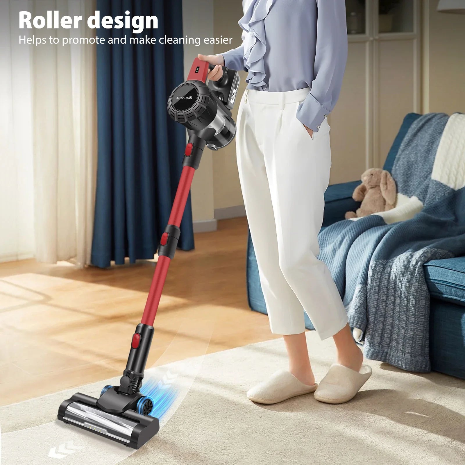 DayPlus Cordless Vacuum Cleaner,3800W 6 in 1,Lightweight Handheld Stick Vacuum,2 Speed 30KPa,for Home Floor Carpet Car Pet Hair