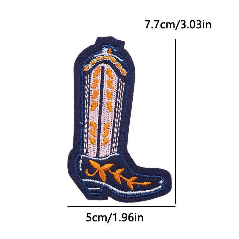 Cowgirl Boot Embroidered Patch Cowgirl Boot Embroidered Patch.