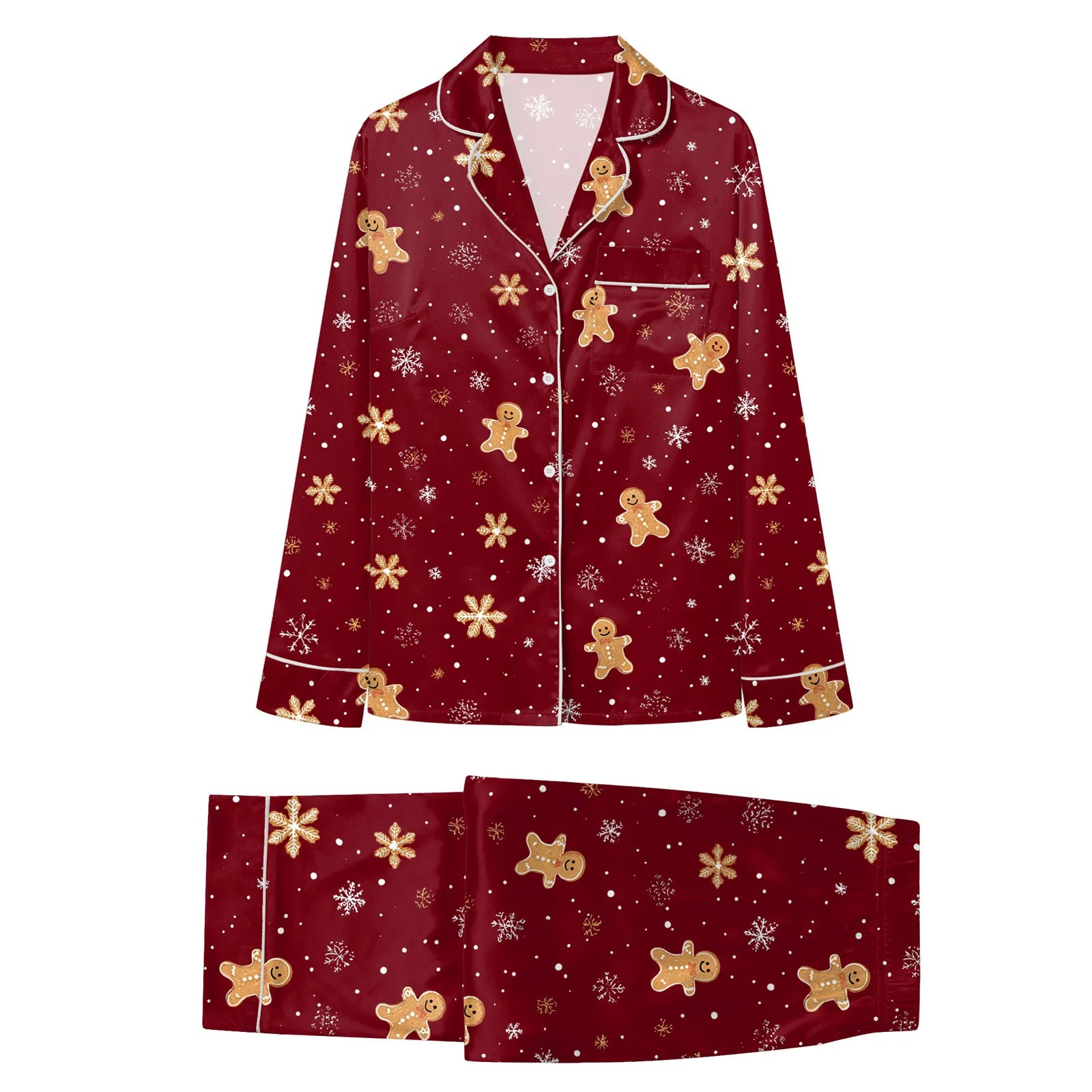 Christmas Hot Pyjamas Sets For Family Top And Pant Christmas Satin Suits