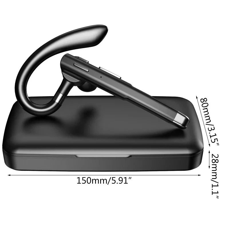 YYK520 Bluetooth Headset Noise Cancelling Sports Earphone Waterproof Digital Display Headphones Single Ear Earbuds Over-Ear