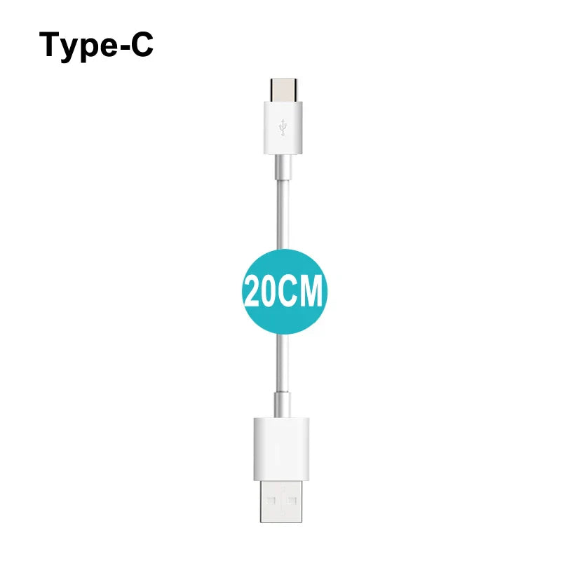 Type C Micro USB Cable 10/20cm Short Fast Charging For Samsung Xiaomi Huawei Android Phone Sync Data Cord USB Adapter Wire