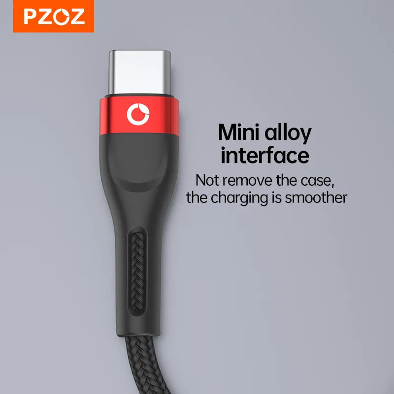 PZOZ USB Type C Cable Fast Charging Wire Data Cord USB C Cable 2M 3M For Samsung Xiaomi Mi Redmi Mobile Phone USBC TypeC Charger