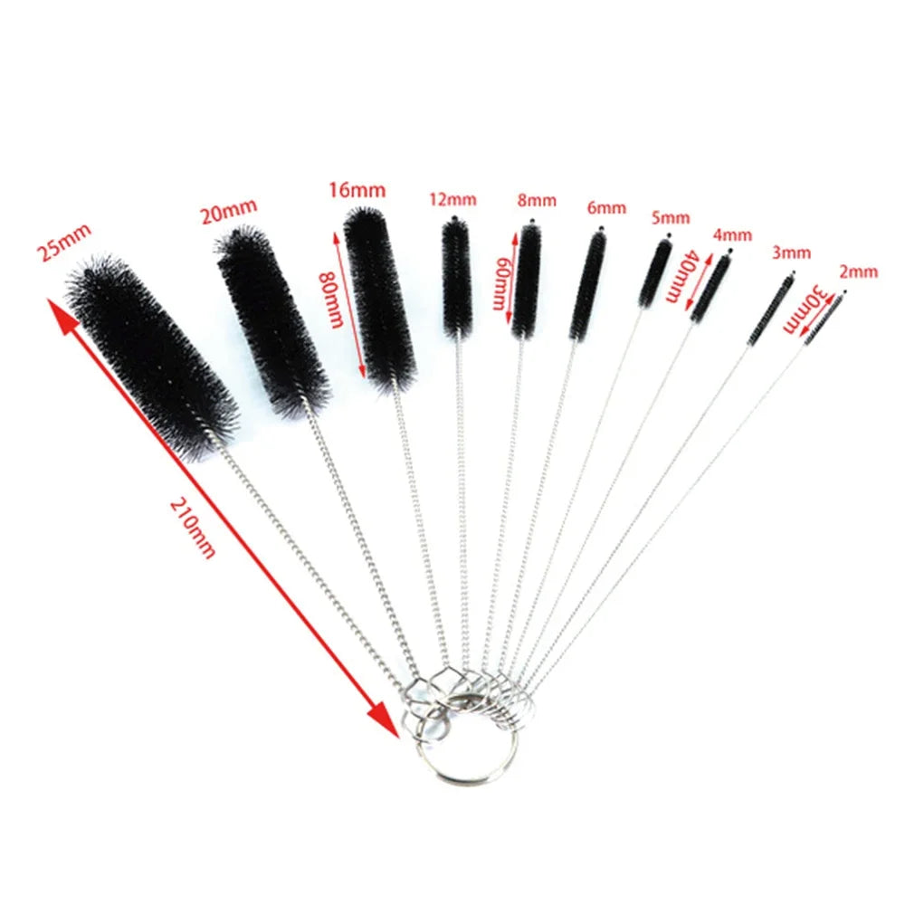 Aquarium Cleaning Brush for Water Filter Pump Lily Pipe Air Tube Hose Stainless Steel Fish Tank Brush Water Pump Accessories
