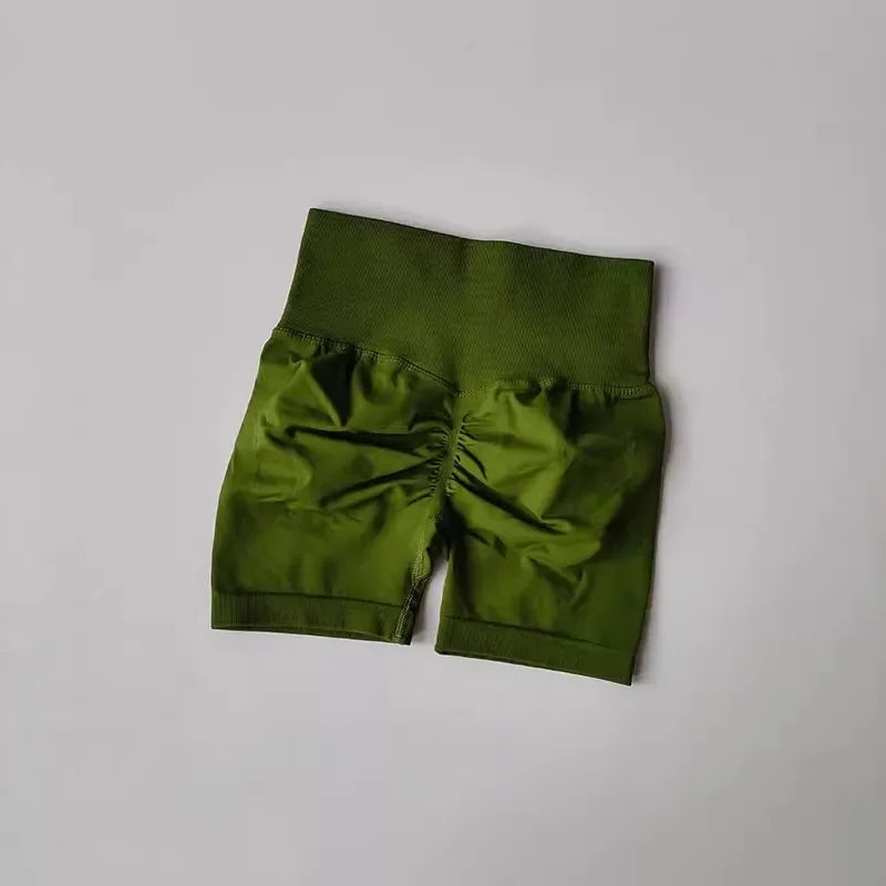 Summer High-Waist Women's Yoga Shorts Breathable Fitness Butt Lift Sports Running Shorts Cycling Push-Up Workout Gym Shorts