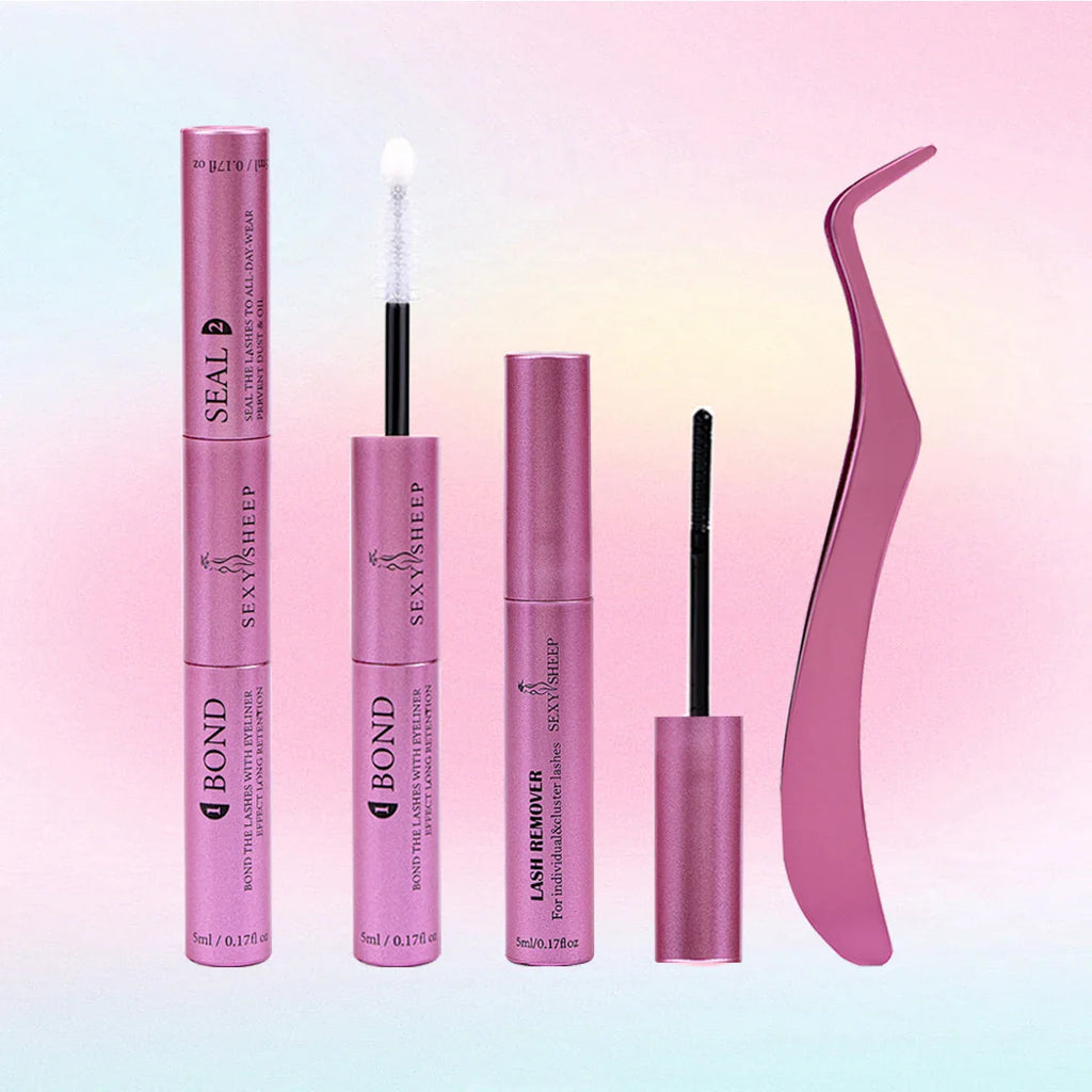 Lash Bond and Seal 10ml Individual Lashes Glue and Seal Super Strong Hold Lash Extension and Lash Glue Remover 5ml Tweezers Kit