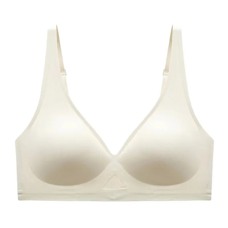 Seamless Bras For Women Wireless Bra Push Up Deep V Glossy Underwear Female Bralette Invisible Padded Brasiere Sexy Lingerie