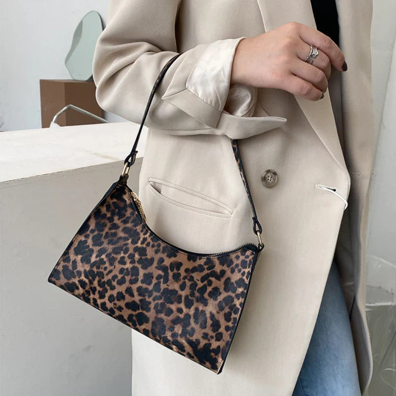 Fashion Zebra Print Women Luxury Handbag PU Leather Simple Underarm Shoulder Bags Female Daily Design Clutch Totes Purse Pouch