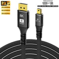 8K Mini DisplayPort to DisplayPort Cable DP1.4 8K 60Hz Bi-Directional Transmission DP to Mini DP Cables for MacBook Air Monitor