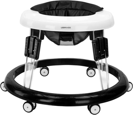 UBRAVOO Baby Walker Round Adjustable with Universal Wheels, 9 Adjustable Height Folding & Compact ,6-18 Months Toddler ,ZM01