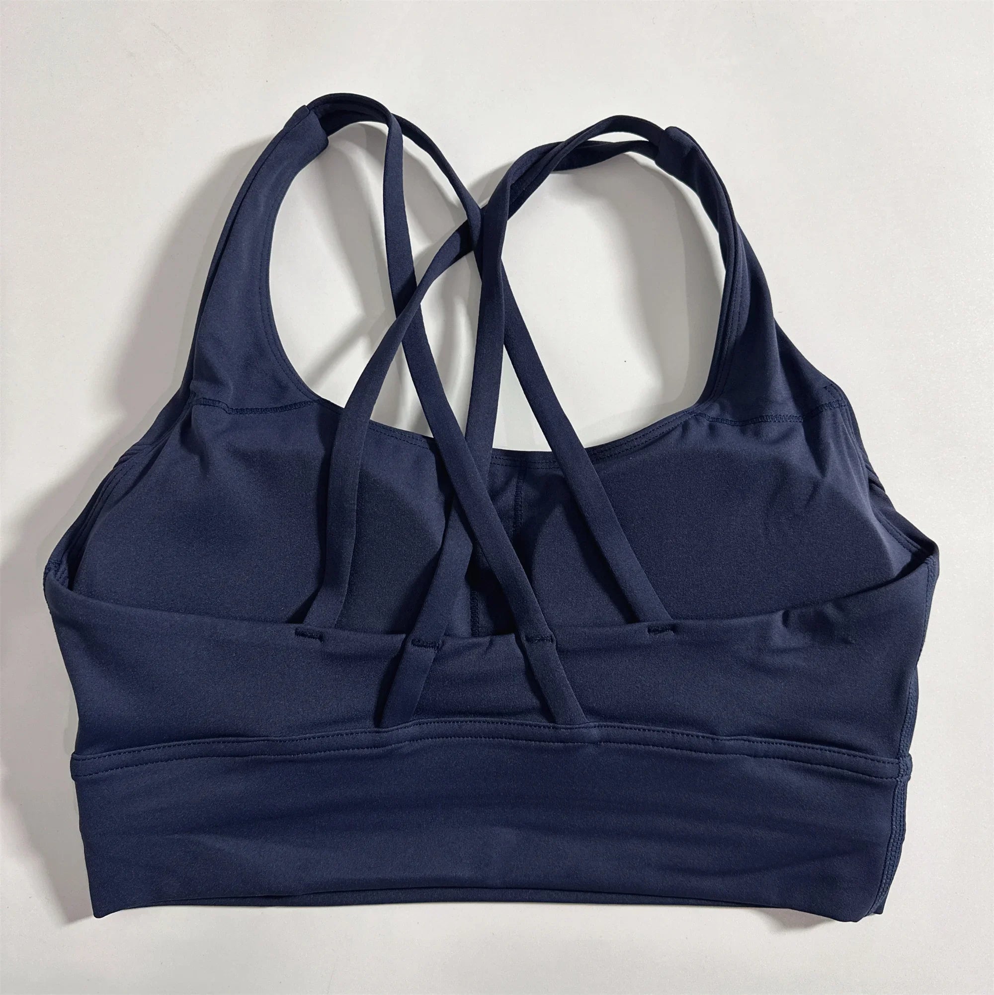 Solid Color Soft Cross Back Women Fitness Bra Tights Yoga Vest High Strength Shockproof Gym Sports Top Push Up With Chest Pad