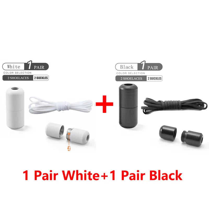 Elastic No Tie Shoelaces Semicircle Shoe Laces For Kids and Adult Sneakers Shoelace Quick Lazy Metal Lock Laces Shoe Strings