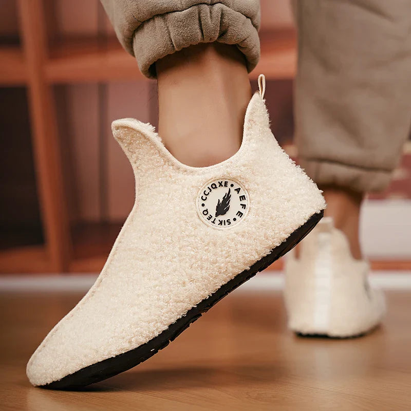Winter Slippers Men Couples Slippers Non-slip Warm Women and Men Slipper Indoor Soft Shoes Comfortable Flat Home Cotton Shoe