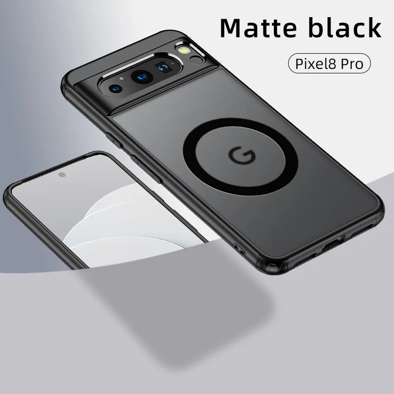 2025 Fashion Magnetic Case For Google Pixel 9 Pro 8 8A 7 10 Dull Polish Wireless Charger Cover Anti-knock Cases For Pixel 9A 7A