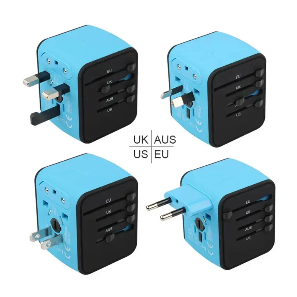 Melery Travel Adapter Universal Power Plug  UK EU AU US Sockets International 3USB Type-C Wall Charger for Worldwide Adaptor