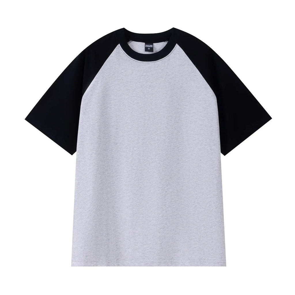 Heavyweight 240g Contrast Sleeve Cotton T-Shirt for Men