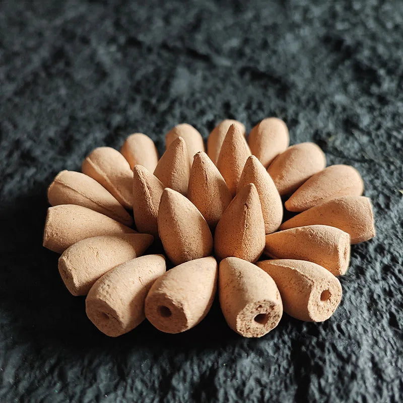 20 pcs Natural Indian Cone Insence Lavender Waterfall Reflux Tower Incense for Backflow Burner Home Tea Room Hotel Fragrance