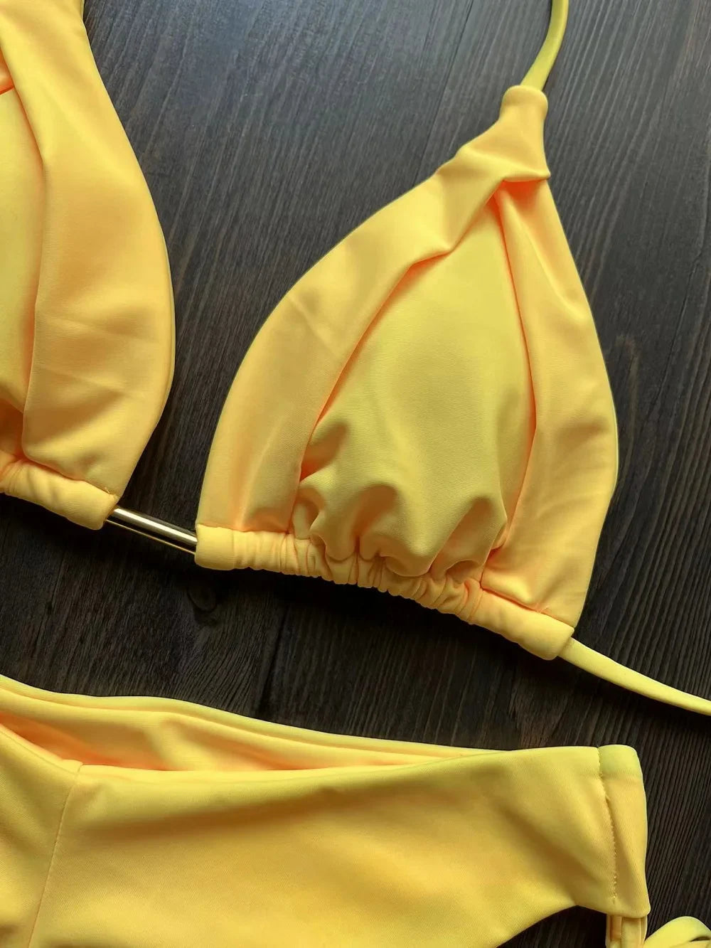2025 New Sexy Triangle Bathing Suit for Women Brazilian Bikinis Halter Swimwear Push Up Swimsuit Metal Chain Beach Bikini Set