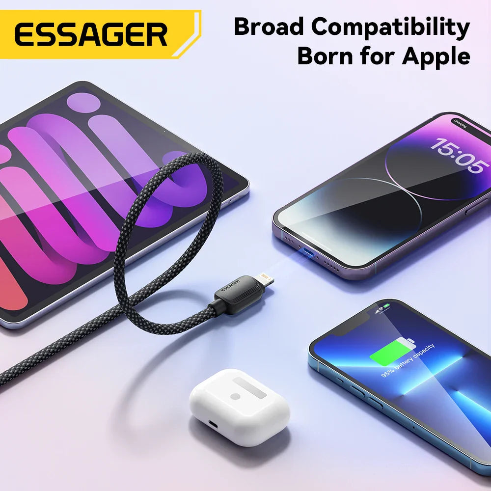 Essager USB Type C Cable For iPhone 14 13 12 11 Pro Max XS PD 20W Fast Charger USB C To Lightning 29W Wire Cord For iPad Macbook