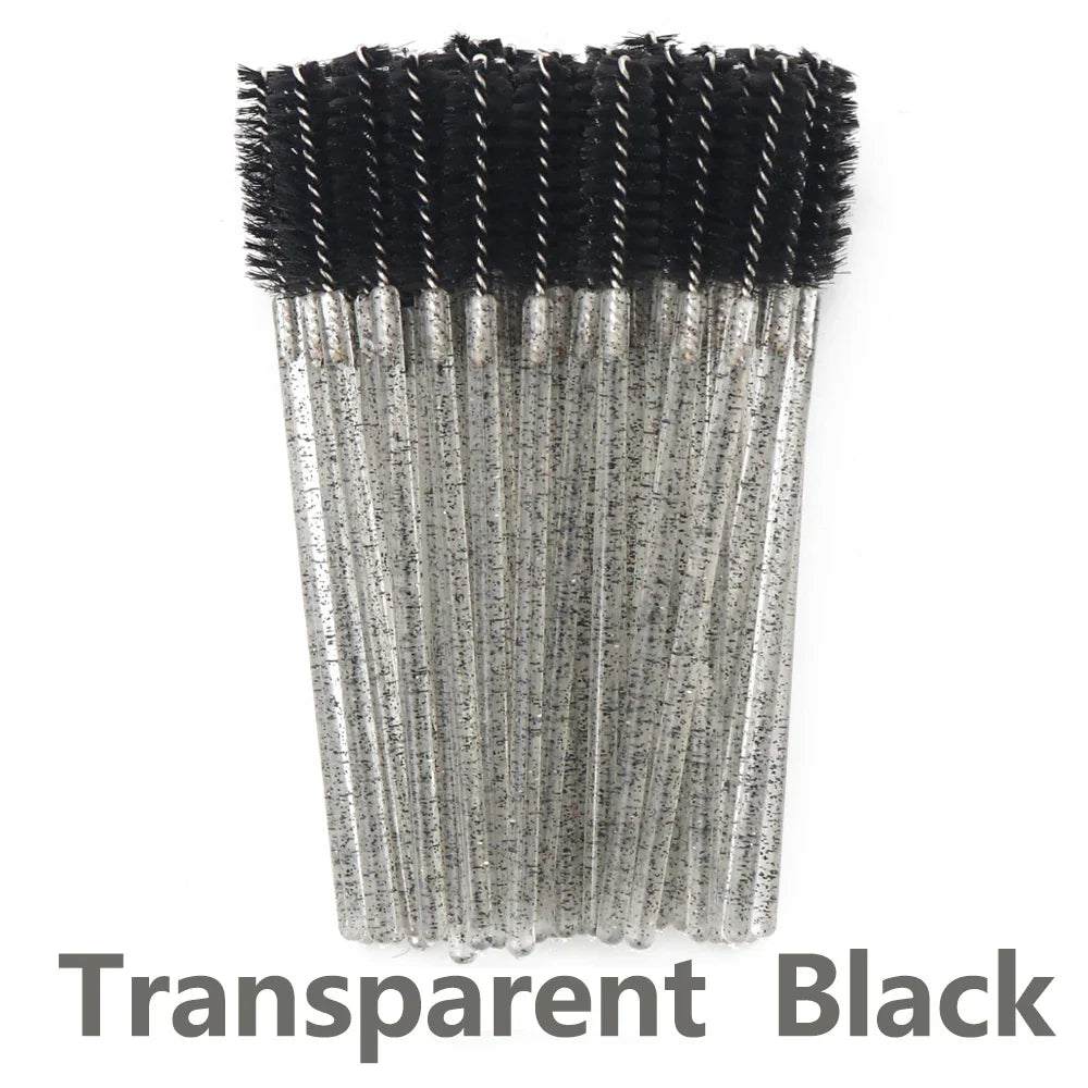 ANNAFRIS 50Pcs  Disposable Eyelash  Brush Soft Head Crystal Eyebrow Brush Lash Extension Brush  Mascara Wand Makeup Tool