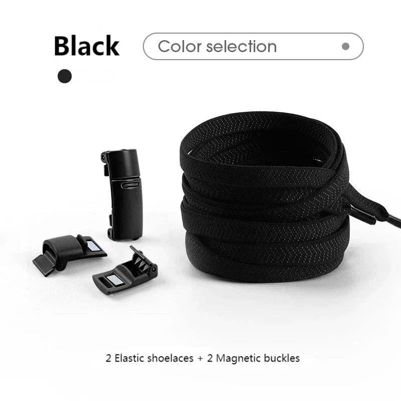 Magnetic Locking Shoelaces without ties Sneakers elastic laces  Children Adults Quick On/Off Shoelaces Shoe accessories 1 Pair